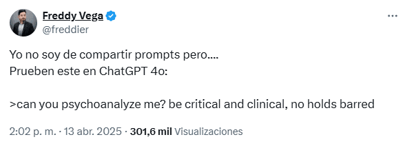 Freddy Vega Promp IA Terapia